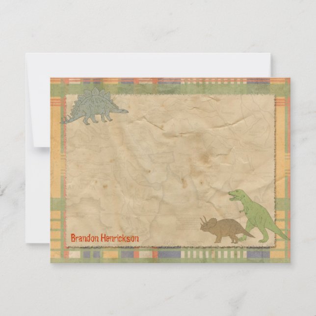 Anteckningskort för Dinosaur-Personlig (Framsida)