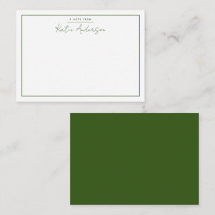 Anteckningskort för Grönt av modern minimal typogr