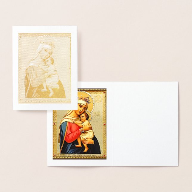 Anteckningskort för Helgdag av jungfruolja och und Folierat Kort (Display)