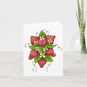 Anteckningskort för jordgubbar och Blommar