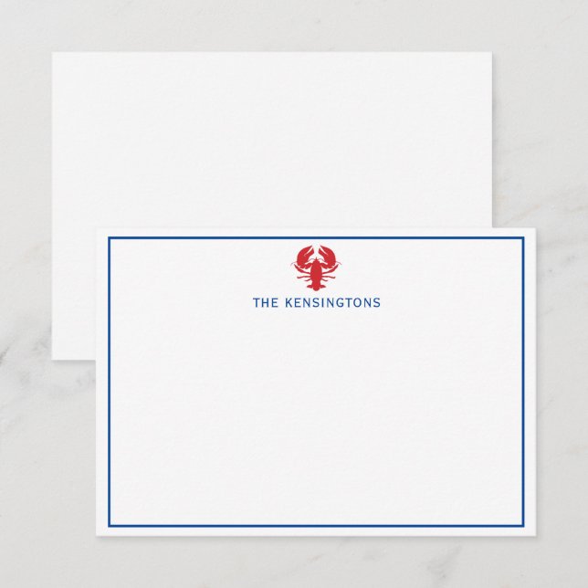 Anteckningskort för Lobster Personlig (Fram/baksida)