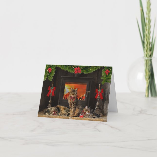 Anteckningskort för "Lycklig Helgdag Cats" (Framsida)