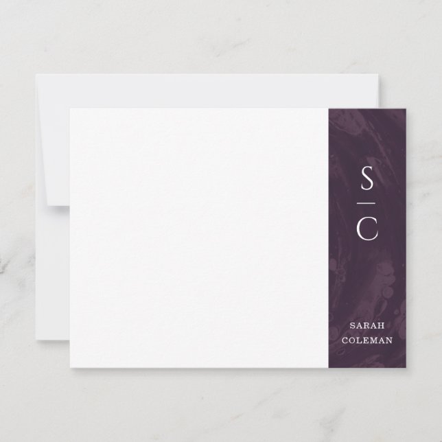 Anteckningskort för marmorerat band - Lila Inbjudningar (Framsida)