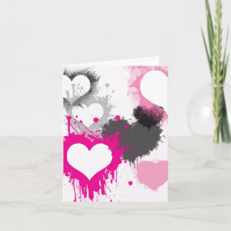 Anteckningskort för Paint Stänk Heart Mönster