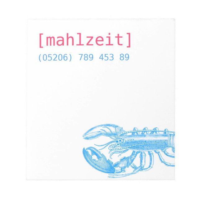 Anteckningskort för restauranger anteckningsblock (Framsida)