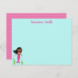 Anteckningskort för rosa Sjöjungfru Stationery