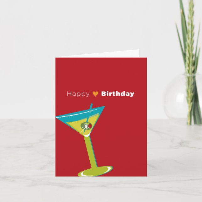 Anteckningskort_Grattis på födelsedagen Martini Kort (Framsida)