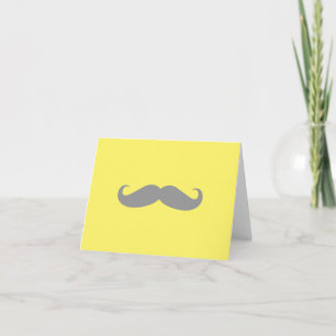 Anteckningskort - Gult med Grått Mustache