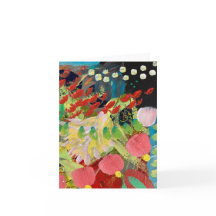 Anteckningskort i blommor i nattkonstruktionen