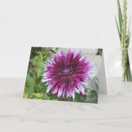 Anteckningskort med lila och vit dahlia