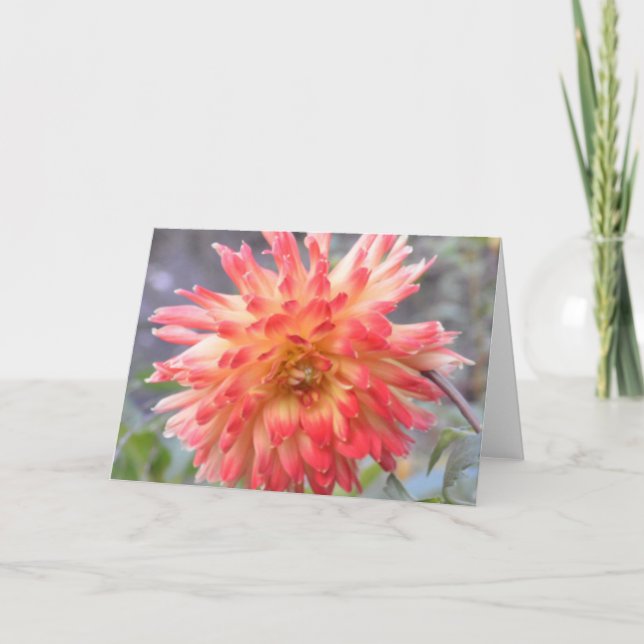 Anteckningskort med orange dahlia (Framsida)