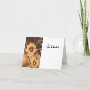 Anteckningskort på spanska Tack/Gracias