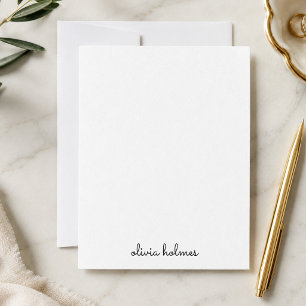 Anteckningskort Personlig minimalistisk namn bre