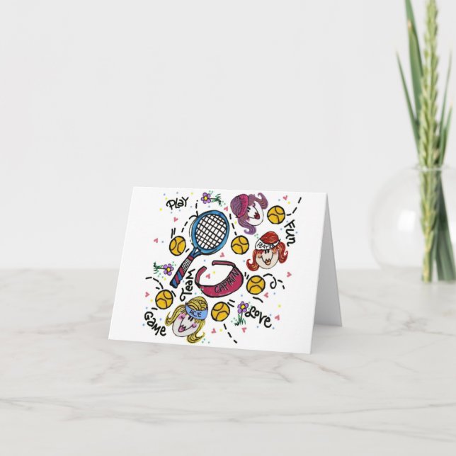 Anteckningskort - Tennis Girls (Framsida)