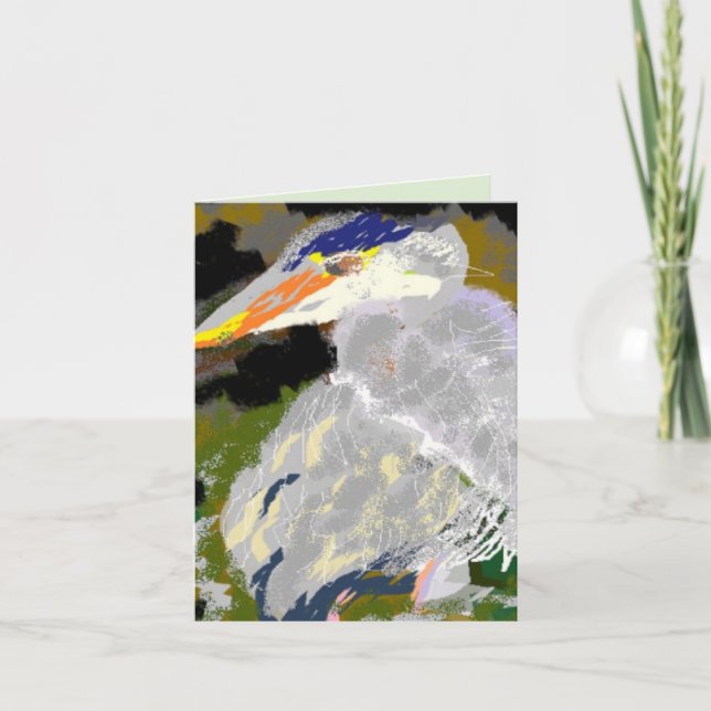 Anteckningskort: Underbart blått Heron Anteckningskort (Framsida)