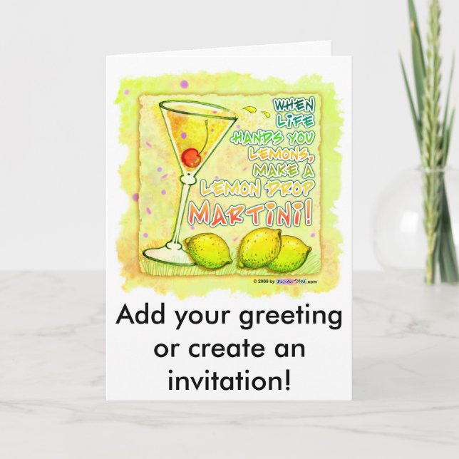 Anteckningskort - Vykort - Lemon Drop Martini (Framsida)