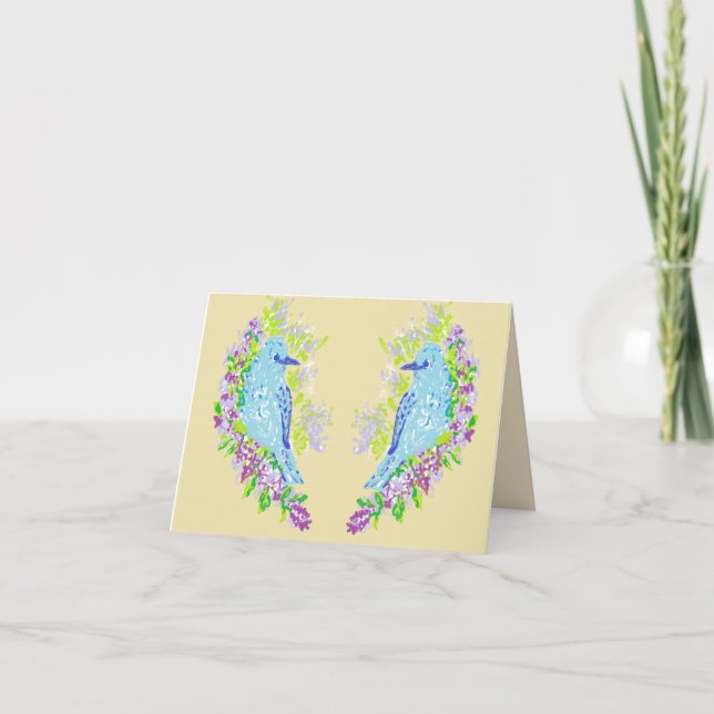 Anteckningskortet är tomt i / blå fåglar kort (Framsida)