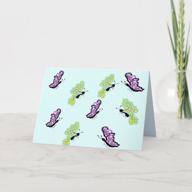 Anteckningskortet är tomt i Butterflies Kort (Framsida)