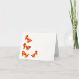 Anteckningskortet är tomt inuti Butterflies Kort