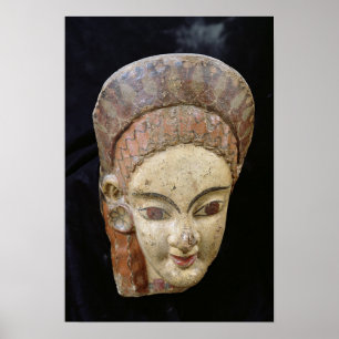 Antefix med kvinnligt huvud från Cerveteri Poster
