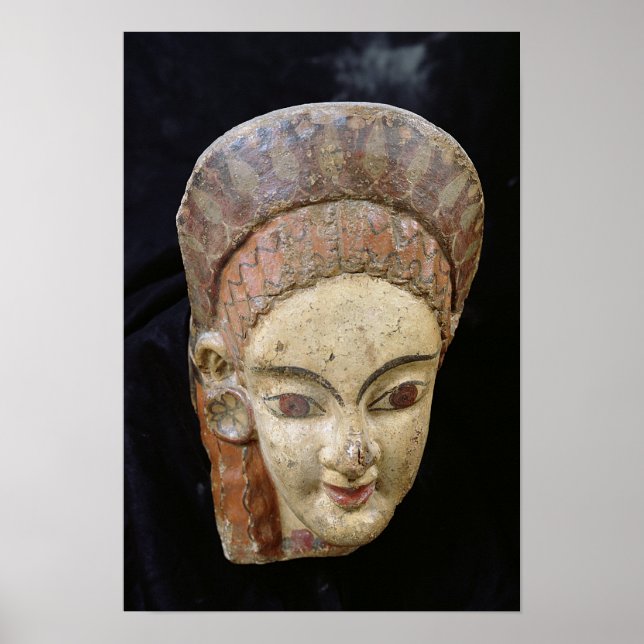 Antefix med kvinnligt huvud från Cerveteri Poster (Framsidan)