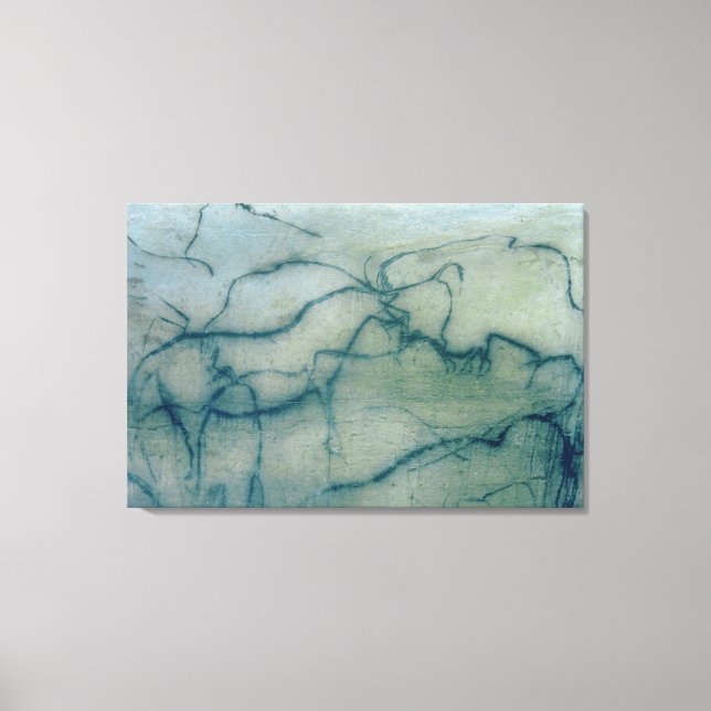 Antelope and bison, Perigordian (grottmålning) Canvastryck (Framsida)