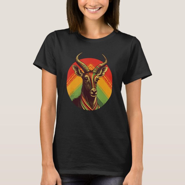 Antelope Animal Safari Animal African Sable Antel T Shirt (Framsida)