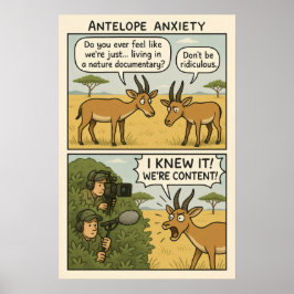 Antelope Anxiety Tecknad - Natur Dokumentary Humor Poster