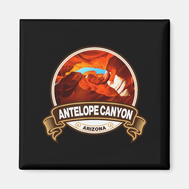 Antelope Canyon Arizona Landmark Badge Vintage  Magnet (Framsidan)