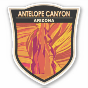 Antelope Canyon Arizona Travel Art Vintage Klistermärken
