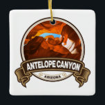 Antelope Canyon Arizona Travel Badge Julgransprydnad Keramik<br><div class="desc">Antelope Canyon fotorealistisk design. Navajo Upper Antelope Canyon är en slot canyon i den amerikanska sydväst.</div>