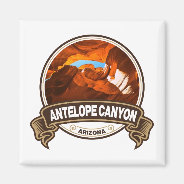 Antelope Canyon Arizona Travel Badge Magnet (Framsidan)