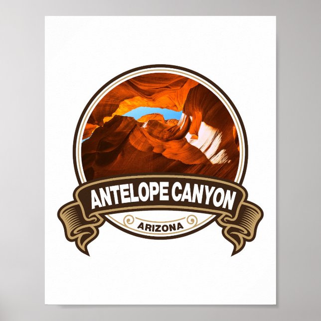 Antelope Canyon Arizona Travel Badge Poster (Framsidan)