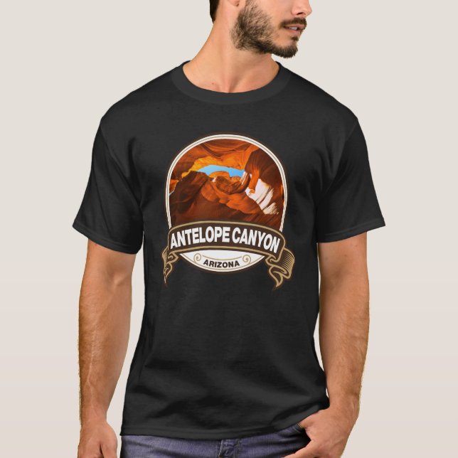 Antelope Canyon Arizona Travel Badge T Shirt (Framsida)