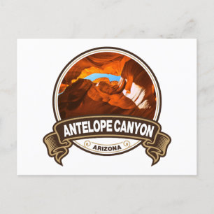 Antelope Canyon Arizona Travel Badge Vykort