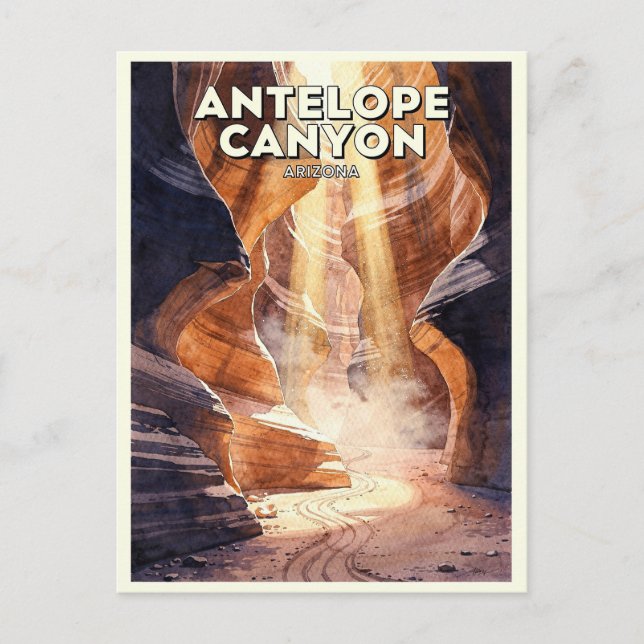 Antelope Canyon Arizona Vintage Vykort (Framsida)