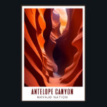 Antelope Canyon Navajo Nation Art Deco AZ Travel Poster<br><div class="desc">Art deco stil reseaffisch med Antelope Canyon Navajo Nation land utanför Page,  Arizona.</div>