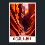 Antelope Canyon Navajo Nation Art Deco AZ Travel Poster<br><div class="desc">Art deco stil reseaffisch med Antelope Canyon Navajo Nation land utanför Page,  Arizona.</div>