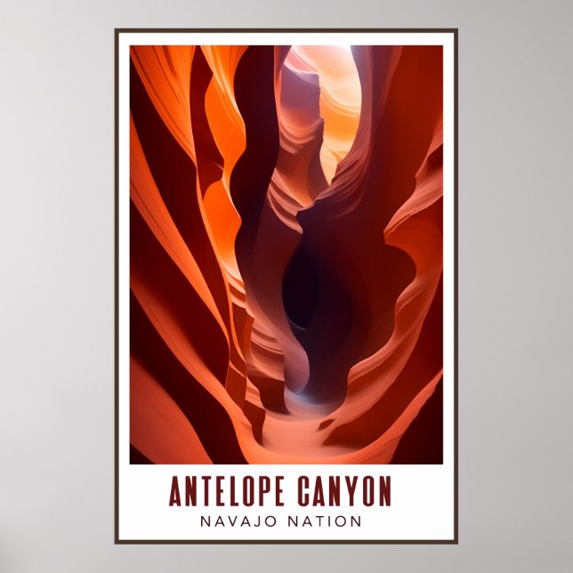 Antelope Canyon Navajo Nation Art Deco AZ Travel Poster (Framsidan)