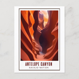 Antelope Canyon Navajo Nation Art Deco Vykort