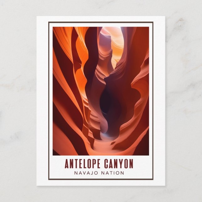 Antelope Canyon Navajo Nation Art Deco Vykort (Framsida)