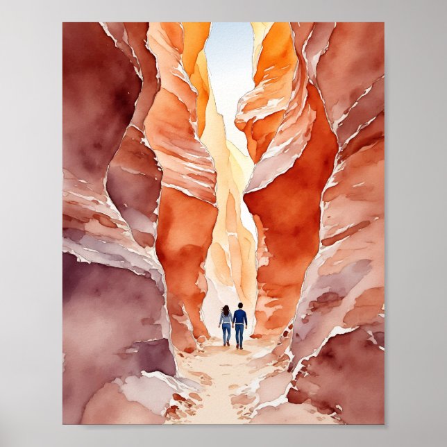 Antelope Canyon Watercolor Poster (Framsidan)