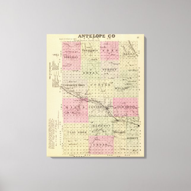 Antelope County, Nebraska Canvastryck (Framsida)