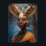 Antelope Headdress Science fiction Cyberpunk Magnet<br><div class="desc">Fantasy,  Sci-fi & Horror art av Lunarium.</div>