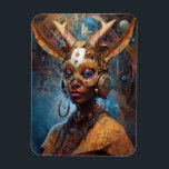 Antelope Headdress Science fiction Cyberpunk Magnet<br><div class="desc">Fantasy,  Sci-fi & Horror art av Lunarium.</div>
