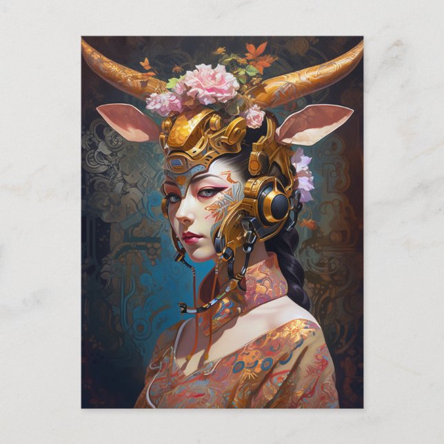 Antelope Headdress Science fiction Vykort (Framsida)