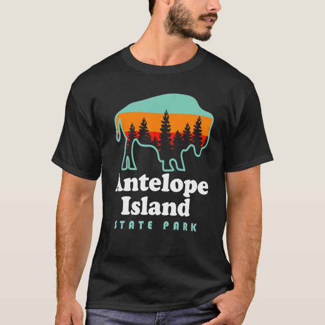 Antelope Island State Park Bison Underbar Salt Sjö T Shirt (Framsida)
