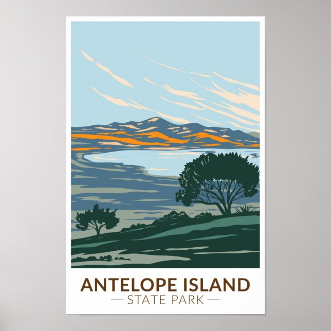 Antelope Island State Park Utah Vintage Poster (Framsidan)