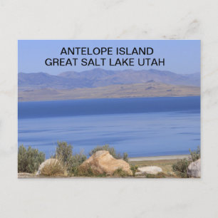Antelope Island Underbar Salt Sjö i Utah Postcard Vykort