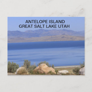 Antelope Island Underbar Salt Sjö i Utah Postcard Vykort